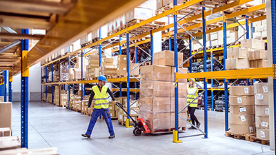 QR code asset tracking in a warehouse