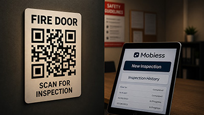 QR codes for fire safety and fire doors