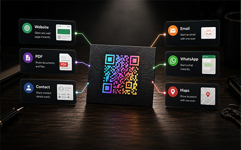 Examples of specialist printed QR code types