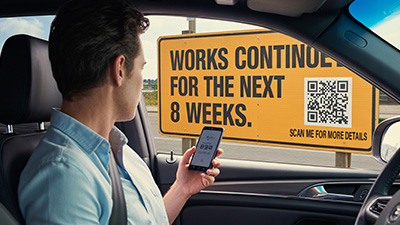 QR codes for road signs and infrastructure